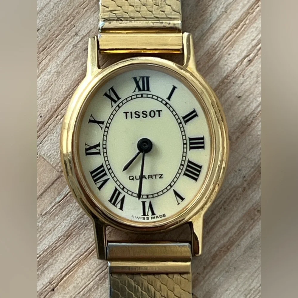 Tissot Gold Plated Super Rare Luxury Vintage Ladies Watch Gold Bracelet